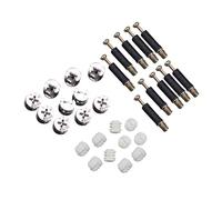 LOEFLIFA 24 Sets Furniture Fasteners with Cam Nuts Bolts and Expansion Dowels for Stable Cabinet Connections Threaded Furniture Nut Connectors Replacement Fixings for Components Assembly