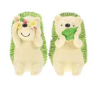 LOEFLIFA 2Pcs Cartoon Hedgehog Toothbrush Holders Wall-Mounted Punch-Free Toothbrush Rack Bathroom Storage Organizer Green