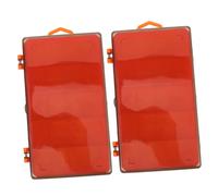 LOEFLIFA 2pcs Dual Door Fishing Lure Storage Box with Dividers Portable Plastic Tackle Organizer for Hooks and Baits Bright Orange Compact Case for Travel and Outdoor Fishing