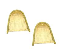 LOEFLIFA 2Pcs Mini Bamboo Woven Dustpan Decorative Handicrafts for Stylish Home Decor Natural Rustic Charm Durable Craftwork Accessories