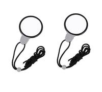 LOEFLIFA 2Pcs Portable Hanging Magnifier with High Clarity Lens and Chain Compact Necklace Magnifying Glass for Reading Inspection Jewelry and Crafts Practical Gift for Seniors