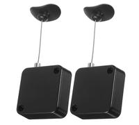 LOEFLIFA 2pcs Retractable Remote Control Finder Tether Security Cable with Anti-loss Features and Multiple Lock Buckles for On-the-go Use, Black Metal and Plastic Remote Control Accessory