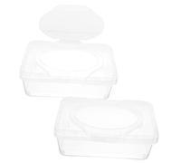LOEFLIFA 2Pcs Wipes Dispenser Box with Lid PP Wipe Container for Toilet and Desktop Dustproof Storage Case for Home Office Car Ergonomic One Hand Opening Design