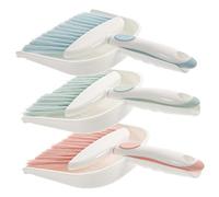 LOEFLIFA 3 Sets Mini Broom and Dustpan Compact Handheld Cleaning Kit for Indoor Use Durable Household Cleaning Tools for Home Office and Study