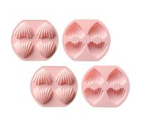 LOEFLIFA 4pcs Heart Shape Baking Molds Silicone Cake Mould 5.74x4.99x0.79inch Creative 4 Cavity Easy to Clean Fondant Making for Home Baking