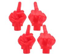 LOEFLIFA 4pcs Red Tire Valve Caps Funny Finger Prank Air Valve Stem Caps for Car Motorcycle Bicycle Replacement Stem Covers