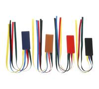 LOEFLIFA 4pcs Ribbon Bookmarks Set for Bible and Books, Decorative Leather Edge Page Markers in Black, Red, Blue, and Brown, Ribbon Tabs for Reading and Office Use