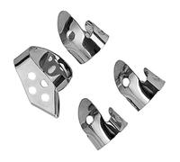 LOEFLIFA 4pcs Silver Metal Guitar Thumb Finger Picks Holes Stainless Steel Finger Tip Protectors for Acoustic Guitar Fingerstyle Playing