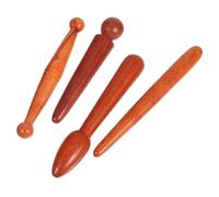 LOEFLIFA 4pcs Wooden Foot Massager Stick Set Natural Meridian Tool Handheld for Precise Reflexology and Deep Tissue Massage Home Therapy