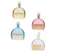 LOEFLIFA 4sets Mini Dustpan Brush Set Dusters for Cleaning Dust Pan Broom Flat Duster Long Handled Portable Whisk Broom Home Accessories Dustpan Set Hand Brush Multi-Function Easy Storage