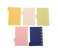 LOEFLIFA 5pcs A7 Mini Binder Index Dividers with Tabs, Blank Loose-Leaf Notebook Separator Pages for Office, College, and Meeting Organizers