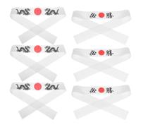 LOEFLIFA 6pcs Japanese Samurai Headband for Karate and Cooking, Polyester Material Unique Japanese Design, Versatile Use and Easy to Clean, for Kitchen and Costume Accessories