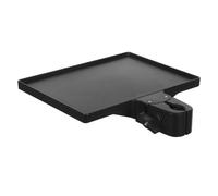 LOEFLIFA Adjustable Clamp Microphone Stand Tray with Secure Buckle Lock Stable Platform for Condenser Mic Portable Shelf for Live Streaming Karaoke Stage Recording