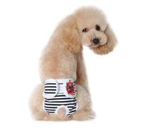 LOEFLIFA Adjustable Pet Safety Pants for Female Dogs Comfortable Breathable Stripe Pattern Dog Menstruation Diaper Sanitary Physiological Pants in Black Protects Home Furnishings From