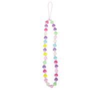 LOEFLIFA Beaded Phone Charms and Acrylic Mobile Phone Lanyard for Women, Heart Design Wrist Strap Decorative Beads, Anti-lost Hanging Rope for Smartphones Random Color