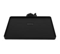 LOEFLIFA Black Clamp-on Rack Tray Storage Tray Mic Stand Storage Rack with Height Adjustable Design Thickened Abs and Metal Material Sturdy Non-slip Higher Edges for Holding Gadgets