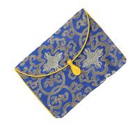 LOEFLIFA Brocade Buddhist Scriptures Storage Pouch Thickened Silk Cloth Wrap Zen Style Protective Bag for Books Embroidered Chinese Classic Pocket for Buddhist Texts and Music Books
