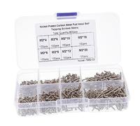 LOEFLIFA Carbon Steel Countersunk Head Self Tapping Screws Set with Storage Box Nickel Plated Wood Screws for Electronics Computers Furniture Repair and DIY Maintenance