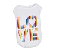 LOEFLIFA Cat Pullover Sleeveless T-shirt Colorful Love Letters, Lightweight Breathable Cotton Vest, Size M, Summer Pet Apparel for Cats and Small Dogs