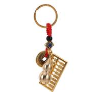 LOEFLIFA Chinese Feng Shui Mini Abacus Key Ring with Wu Lou Gourd and Lucky Coin Pendant Car Keychain and Handbag Charm for Longevity and Wealth Stylish Gift for Men and Women