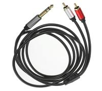LOEFLIFA Core Stereo to Rca Audio Converter Cable Practical Audio Equipment Wire for Guitar Microphone Mixer with Tinned Oxygen High Fidelity Anti-interference Sound Transmission