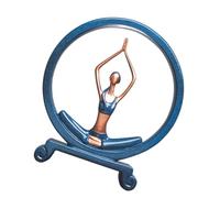 LOEFLIFA Creative Yoga Girl Resin Ornament Blue Desktop Decoration Handmade Home Adornment Figurine for Bedroom Shelves Living Table Art Sculpture