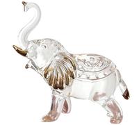 LOEFLIFA Crystal Elephant Sculpture Reflecting Sunlight with Flat Bottom Design Beautiful Adorable Home Ornament for Weddings and Anniversaries