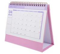 LOEFLIFA English Desktop Calendar Portable Standing Desk Organizer with Thick Paper Minimalist Design for Home Office Scheduling and Gift Use Pink