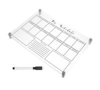 LOEFLIFA Erasable Acrylic Weekly Planning Board with Marker and Pins Transparent Dry Erase Desktop Whiteboard for Office Home School Memo and Message Use Easy to Clean and Reusable
