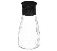 LOEFLIFA Glass Soy Sauce Dispenser Bottle 150ml Refillable Glass Oil and Vinegar Container with Drip-free Spout Black for Kitchen Storage and Home Cooking