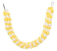 LOEFLIFA Hamster Rope Climbing for Small Pets, Lizard and Bearded Dragon Cage Hanging Rope, Yellow-white Braided Swing for Guinea Pig and Sugar Glider Enrichment