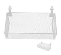 LOEFLIFA Hanging Metal Basket with 2.1 Hooks Bedside Organizer Basket in Light Beige for Dormitory and Home Use for Books and Essentials