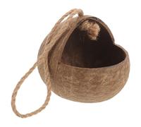 LOEFLIFA Natural Coconut Shell Hanging Bird Nest Hut for Parrots Resting and Sleeping Bird House Safe Cage Hideaway Suitable for Various Parrot Breeds Indoor Outdoor Installation