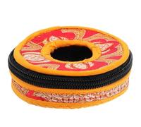 LOEFLIFA Nepal Handmade Tingsha Bell Storage Pouch 8.5Cm Medium Polyester Carrying Case for Tibetan Cymbals Meditation Bell Bag with Random Color Random Color