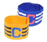 LOEFLIFA Nylon Football Captain Armband for Adult and Youth Colorful Blue and Yellow Soccer Band Soft Comfortable Sports Captain's Band for Team Games