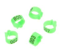 LOEFLIFA Pigeon Identification Foot Rings Numbered Clip Bands 10mm Plastic Leg Rings with Green Numbers 100 Pieces for Racing and King Pigeons Breeding Use