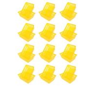 LOEFLIFA Plastic Coin Storage Baskets for Small Items 12pcs with Large Capacity, Sturdy Yellow Plastic Organizer Bins for Various Rooms and Busy Environments