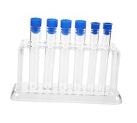 LOEFLIFA Plastic Test Tube Rack Holder with Transparent Tube Stand for Laboratory School Chemistry Lessons Safe Material Organizer for Scientific Experiments and Space Saving Random Color