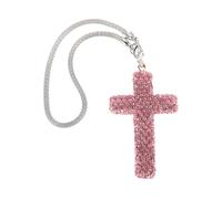 LOEFLIFA Rhinestone Car Hanging Ornament Cross Pendant Durable Charm for Christian Auto Interior Decoration Luxury Sparkling Car Accessory with Elegant Design