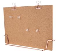 LOEFLIFA Rose Gold A4 Cork Message Board with Stand, Desk Photo and Memo Bulletin Board for Office and Home, Small Desktop Reminder and Picture Display Panel