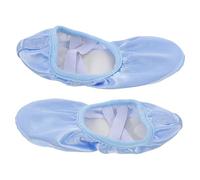 LOEFLIFA Satin Ballet Shoes for Women Non Slip Soft Sole Dancing Flats with Ribbon Comfortable Exam and Recital Dance Slippers Training Precision and Stage Versatility Sky Blue