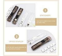 LOEFLIFA Seamless Clam Clip Dispenser Stapler with 100 Refill Clips, Portable Document Binding Tool for Office and Student Paper Organization