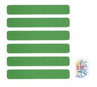 LOEFLIFA Self-Adhesive Felt Bulletin Board Strips, Small Wall Memo Board with Green Felt, 6pcs with Push Pins for Office, Classroom, and Home Display