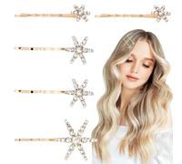 LOEFLIFA Set of 5 Star Hair Clips Gold Alloy Barrettes with Smooth Surface and Lightweight Design, for Party Hairstyles and Fit Most Hair Styles, Fashionable Star Accessories for Women
