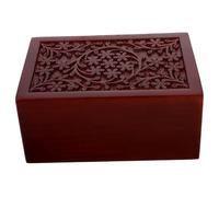 LOEFLIFA Solid Wood Pet Ashes Box with Intricate Carved Design Cremation Urn for Dog and Cat Ashes Thoughtful Memorial Gift for Pet Owners Ample Capacity Keepsake Burial Box