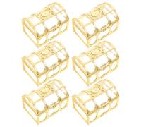 LOEFLIFA Treasure Chest Candy Boxes 6Pcs Plastic Mini Storage Boxes for Bridal Shower Favors Small Jewelry Holder (4X5.2X5Cm)