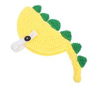 LOEFLIFA Turtle Sweater 3d Dinosaur Shape Handmade Woolen Yarn Soft Touch Yellow Knitted Winter Apparel Unique Dinosaur Design Playful Charm for Carnival Party