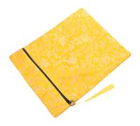 LOEFLIFA Yellow Brocade Scripture Book Pouch 20x25cm, Small Bible Cloth Wrap Bag with Dragon Pattern, Document Organizer for Office and Bible Study