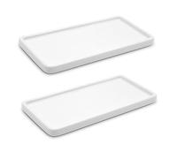 LoeJan 10" & 8" Bathroom Tray, Ceramic Vanity Dish for Counter Kitchen Soap Perfume Candle, Small Organizer Plate for Home Decor Plant