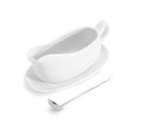 LoeJan 14OZ Gravy Boat with Spoon, Ceramic Sauce Serving Dish, Easy-Pour Big Dripless Lip Spout Serveware Set for Salad Cream Milk Broth Black Pumpkin Thanksgiving